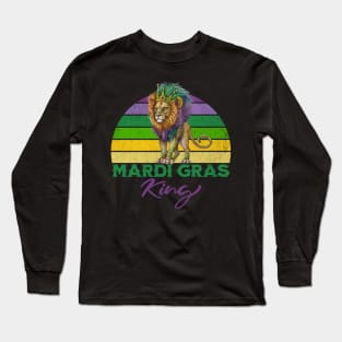 Mardi Gras King - Lion with Crown Long Sleeve T-Shirt